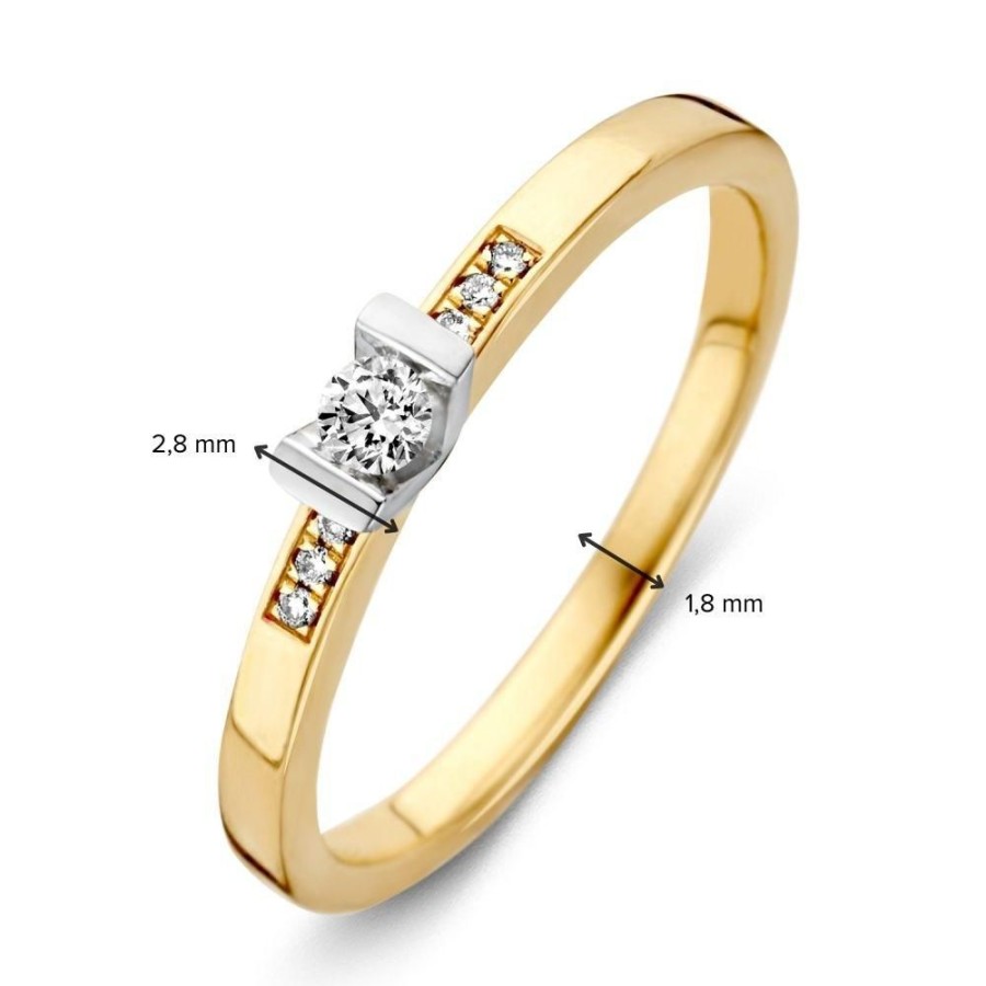 Ringen Excellent Jewelry | Ring Bicolor Briljant 0.10 Crt.