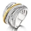 Ringen Excellent Jewelry | Ring Zilver/Goud Zirkonia