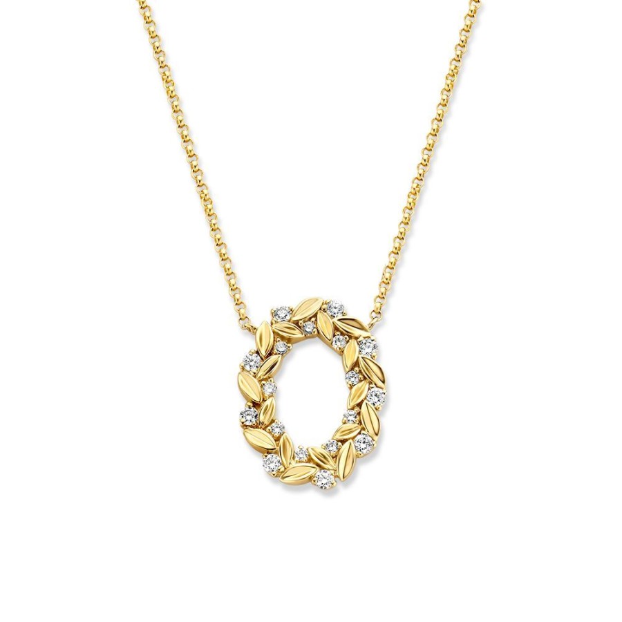 Colliers Excellent Jewelry | Collier Geelgoud Briljant 0,20 Crt.