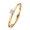 Ringen Excellent Jewelry | Ring Geelgoud Briljant 0.17 Crt.