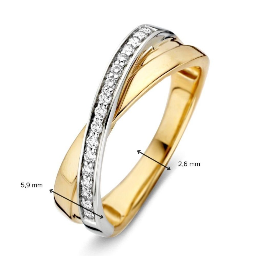 Ringen Excellent Jewelry | Ring Bicolor Briljant 0.16 Crt.