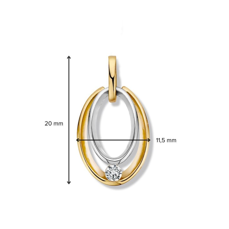 Hangers Excellent Jewelry | Hanger Bicolor Zirkonia