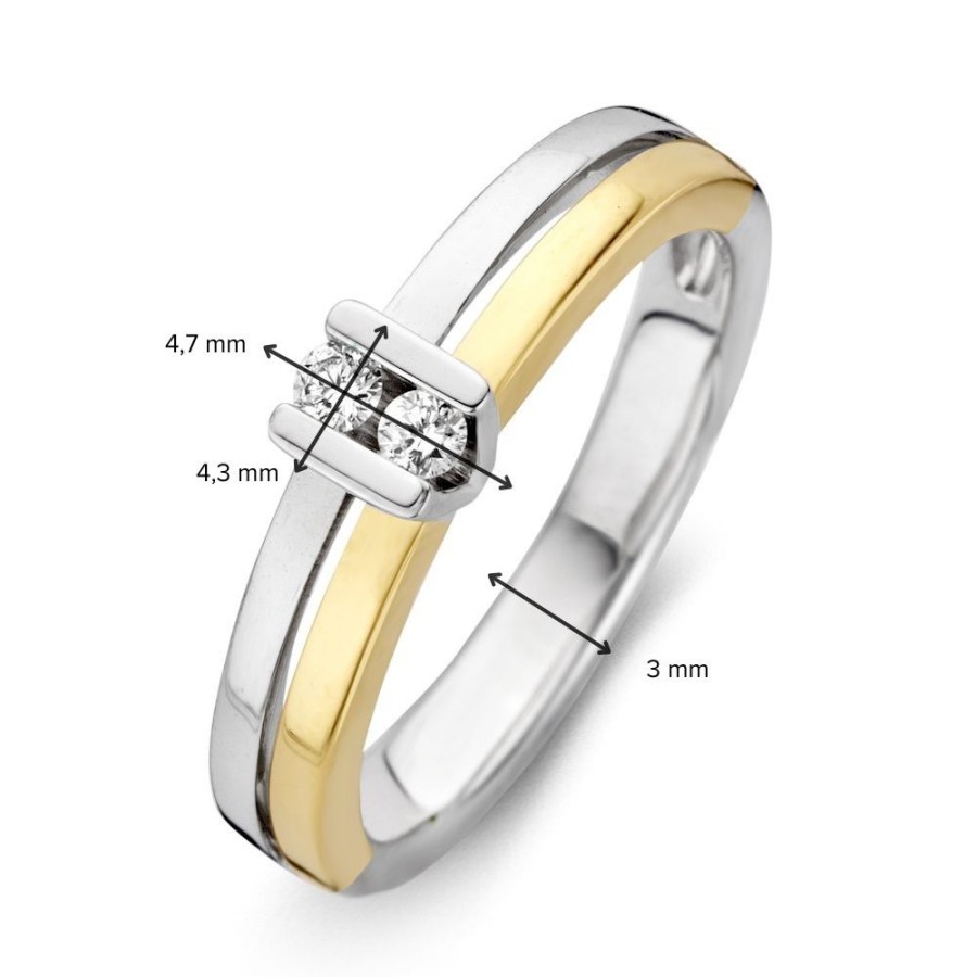 Ringen Excellent Jewelry | Ring Bicolor Briljant 0.10 Crt.