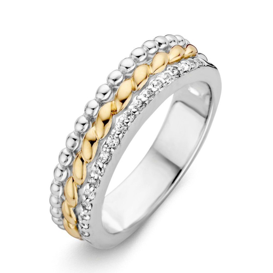 Ringen Excellent Jewelry | Ring Zilver/Goud Zirkonia