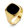 Ringen Excellent Jewelry | Zegelring Stomphoek Onyx Massief