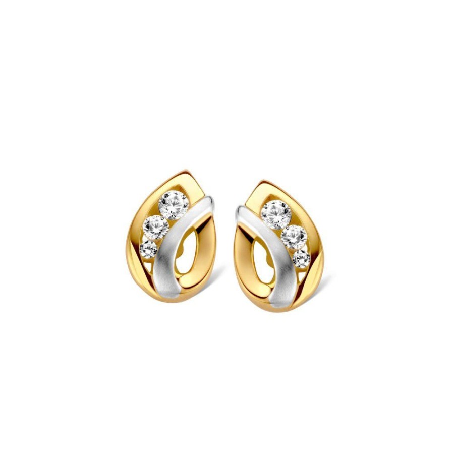 Oorbellen Excellent Jewelry | Oorstekers Bicolor Zirkonia