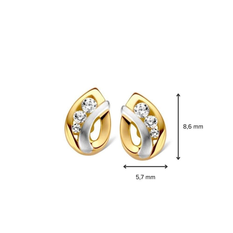 Oorbellen Excellent Jewelry | Oorstekers Bicolor Zirkonia