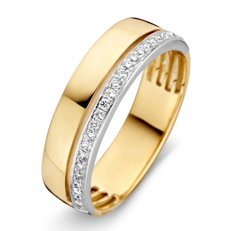 Ringen Excellent Jewelry | Ring Bicolor Briljant 0.15 Crt.