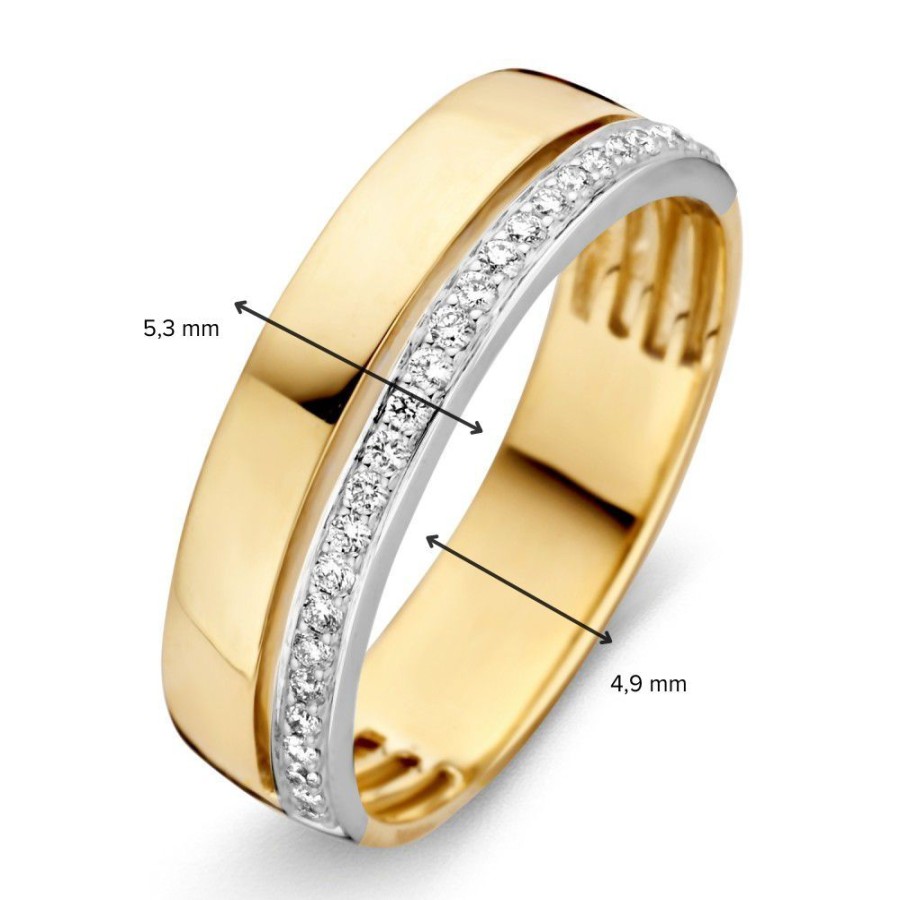 Ringen Excellent Jewelry | Ring Bicolor Briljant 0.15 Crt.