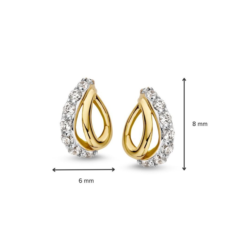 Oorbellen Excellent Jewelry | Oorstekers Bicolor Zirkonia