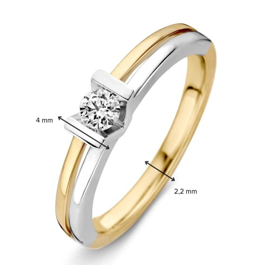 Ringen Excellent Jewelry | Ring Bicolor Briljant 0.30 Crt.