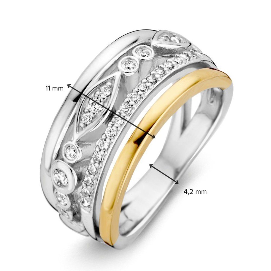 Ringen Excellent Jewelry | Ring Zilver/Goud Zirkonia