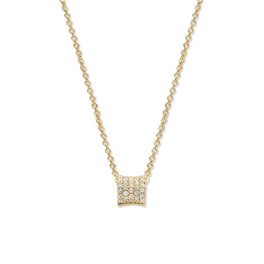 Colliers Excellent Jewelry | Collier Geelgoud Briljant 0,16 Crt.