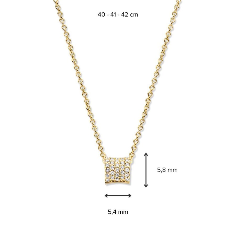 Colliers Excellent Jewelry | Collier Geelgoud Briljant 0,16 Crt.