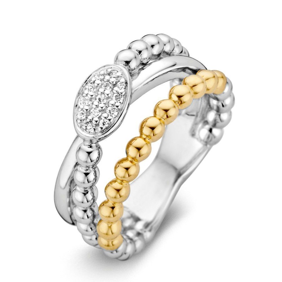 Ringen Excellent Jewelry | Ring Zilver/Goud Zirkonia