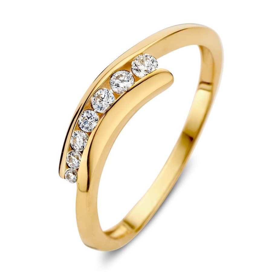 Ringen Excellent Jewelry | Ring Geelgoud Zirkonia