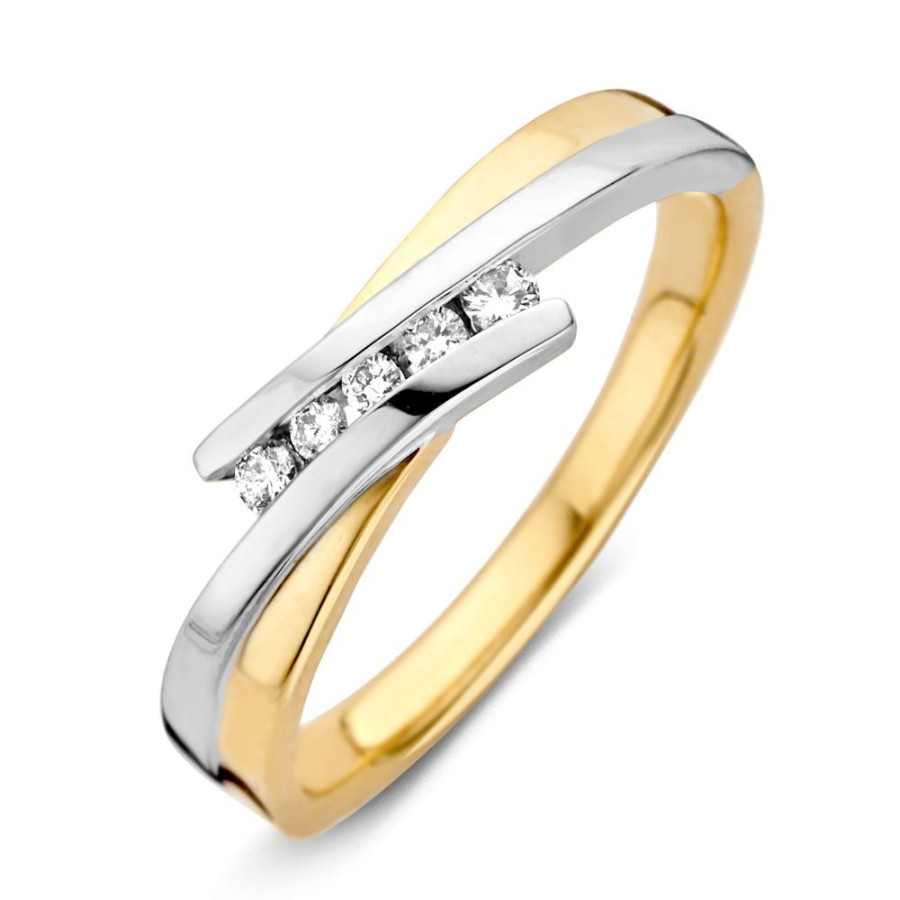 Ringen Excellent Jewelry | Ring Bicolor Briljant 0.10 Crt.