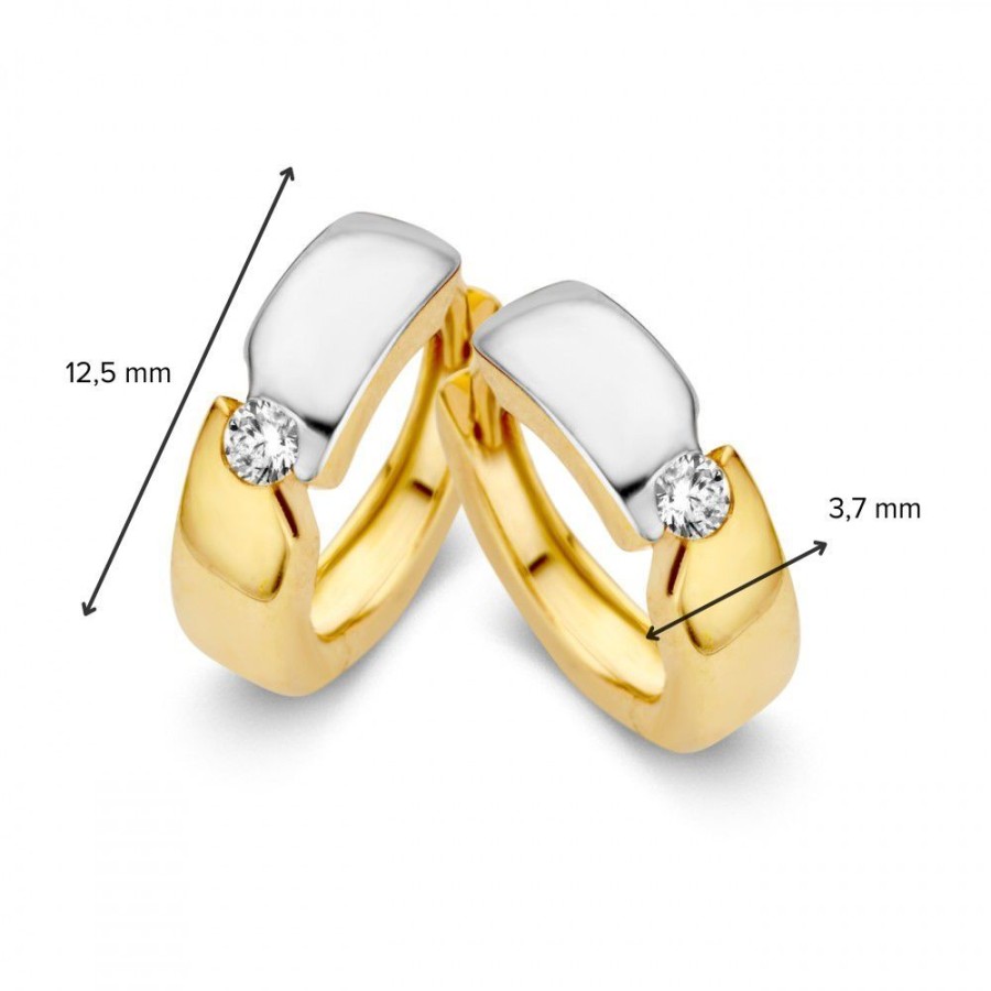 Oorbellen Excellent Jewelry | Oorringen Bicolor Zirkonia