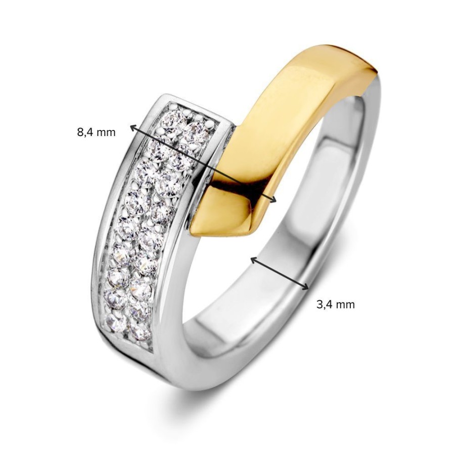 Ringen Excellent Jewelry | Ring Zilver/Goud Zirkonia