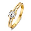 Ringen Excellent Jewelry | Ring Geelgoud Zirkonia