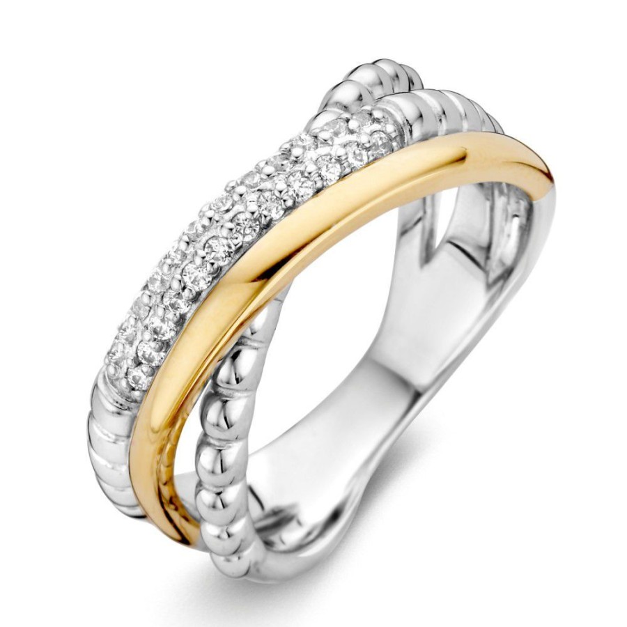 Ringen Excellent Jewelry | Ring Zilver/Goud Zirkonia