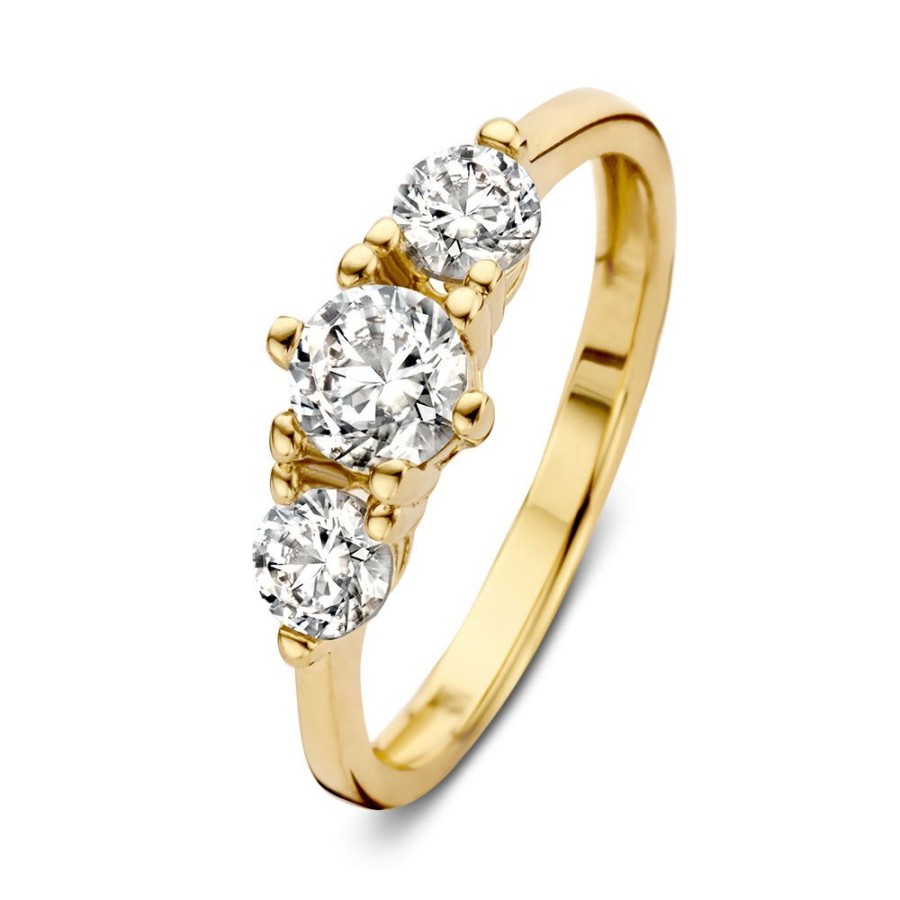 Ringen Excellent Jewelry | Ring Geelgoud Zirkonia