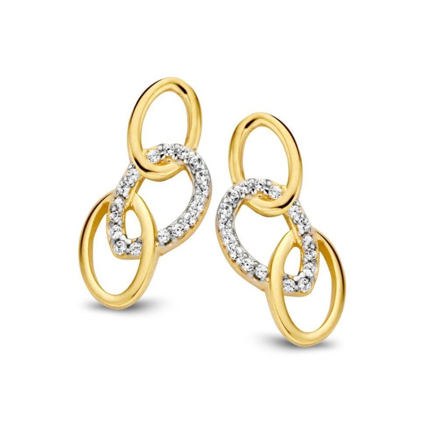 Oorbellen Excellent Jewelry | Oorstekers Bicolor Zirkonia