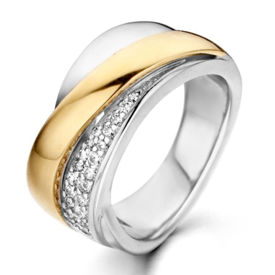 Ringen Excellent Jewelry | Ring Zilver/Goud Zirkonia