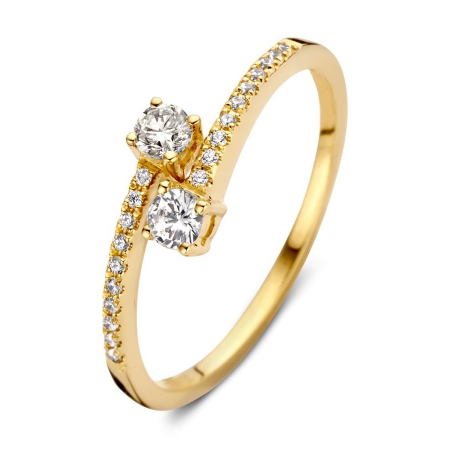 Ringen Excellent Jewelry | Ring Geelgoud Zirkonia