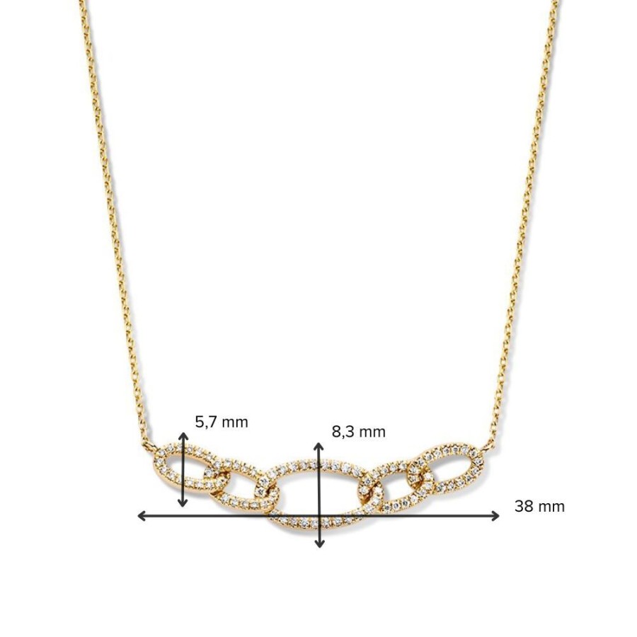 Colliers Excellent Jewelry | Collier Geelgoud Briljant 0,36 Crt.