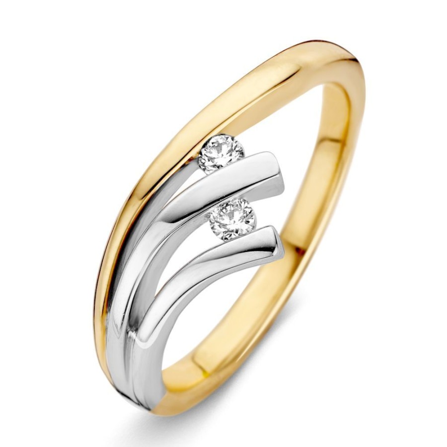 Ringen Excellent Jewelry | Ring Bicolor Briljant 0.10 Crt.