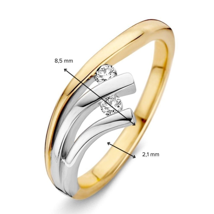 Ringen Excellent Jewelry | Ring Bicolor Briljant 0.10 Crt.