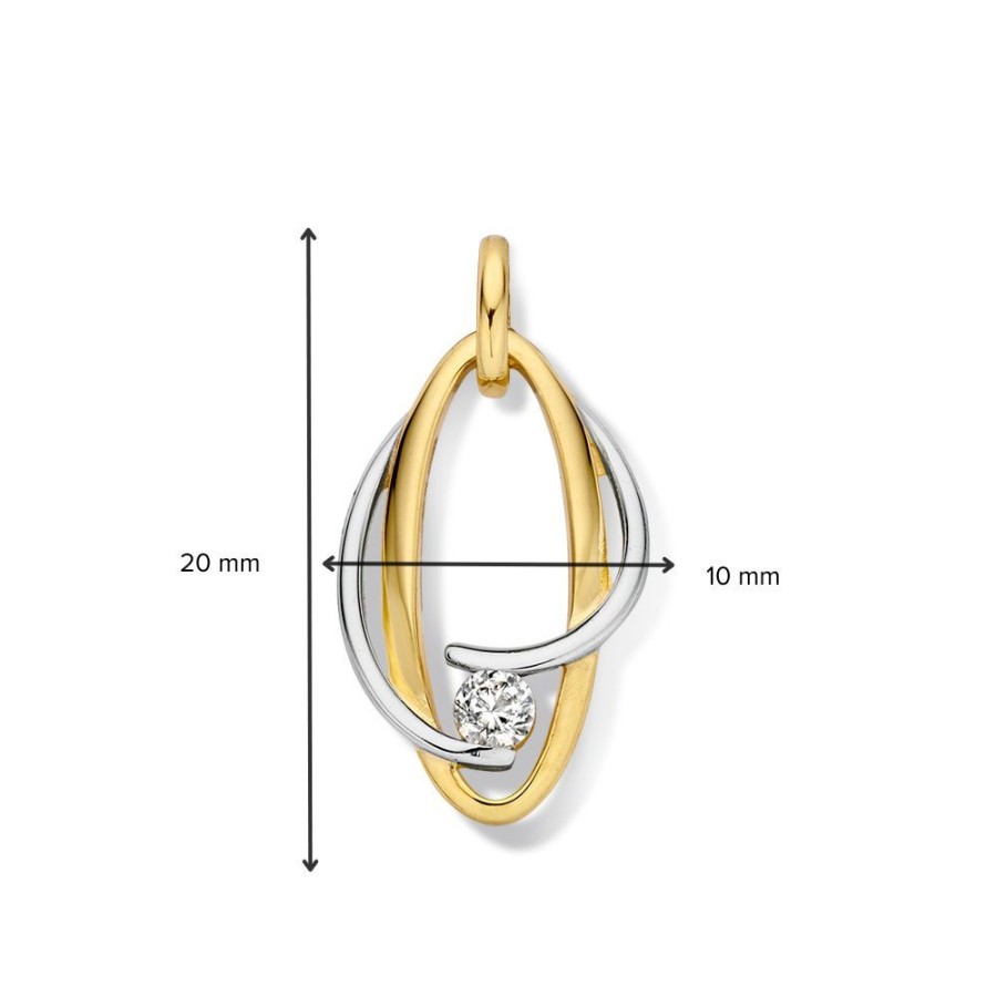 Hangers Excellent Jewelry | Hanger Bicolor Zirkonia