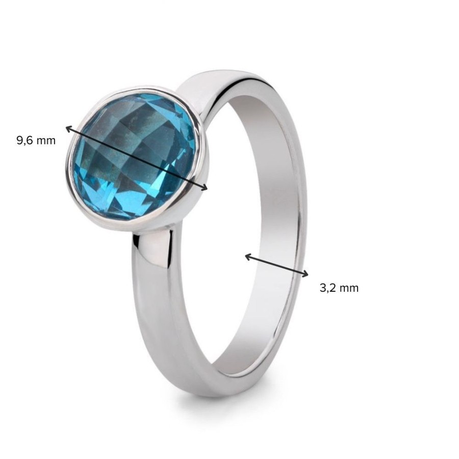 Ringen Excellent Jewelry | Ring Zilver Blauw Topaas