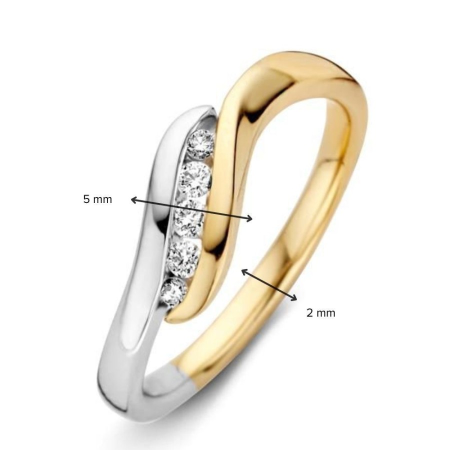 Ringen Excellent Jewelry | Ring Bicolor Briljant 0.12 Crt.