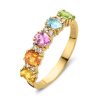 Ringen Excellent Jewelry | Ring 18Krt Geelgoud Briljant + Multicolor