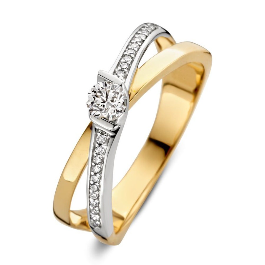 Ringen Excellent Jewelry | Ring Bicolor Briljant 0.22 Crt.