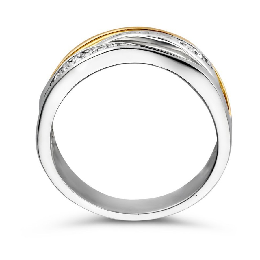 Ringen Excellent Jewelry | Ring Zilver/Goud Zirkonia