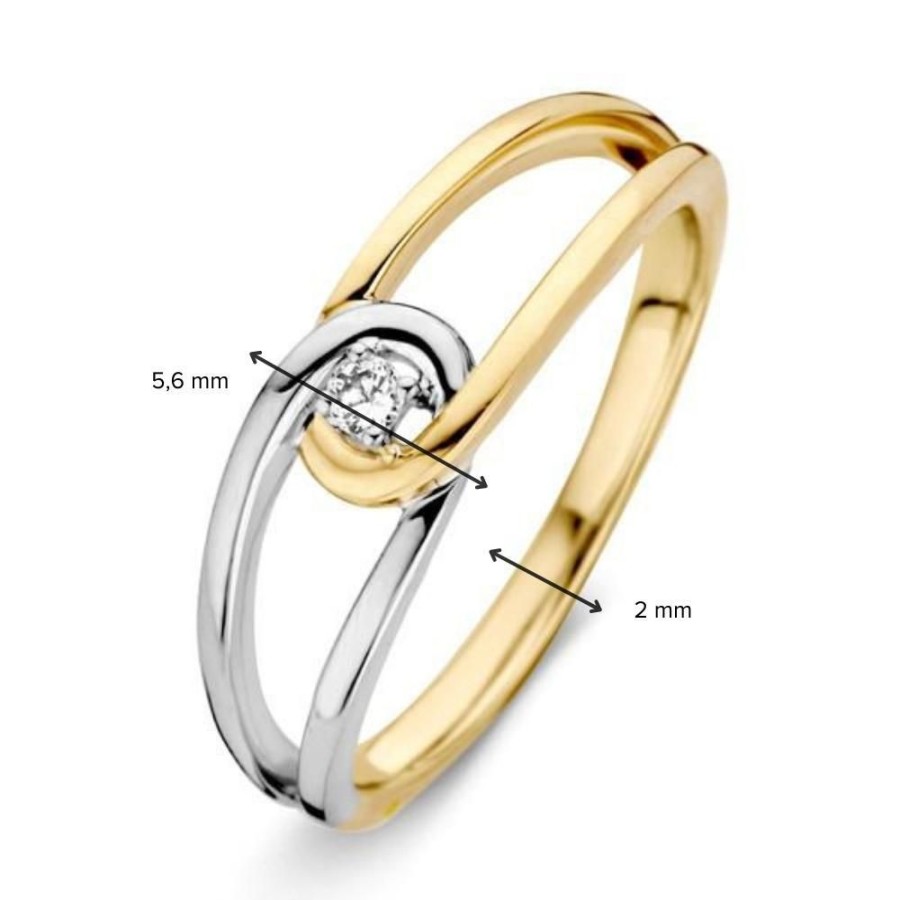 Ringen Excellent Jewelry | Ring Bicolor Briljant 0.04 Crt.