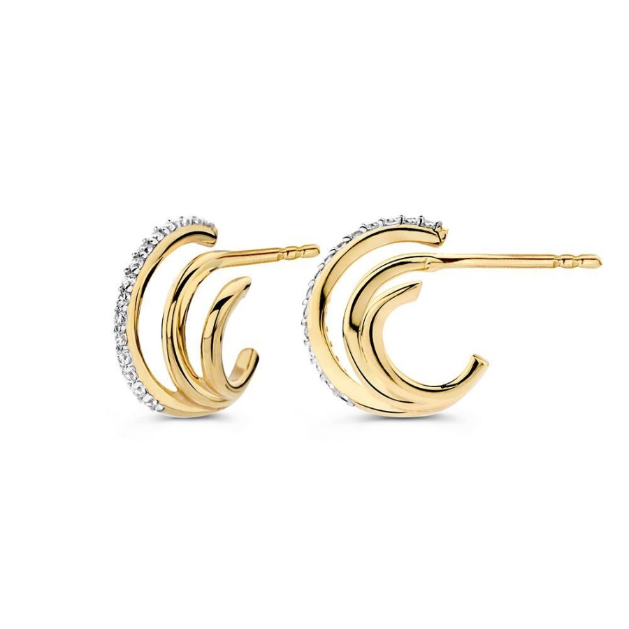 Oorbellen Excellent Jewelry | Oorstekers Bicolor Zirkonia