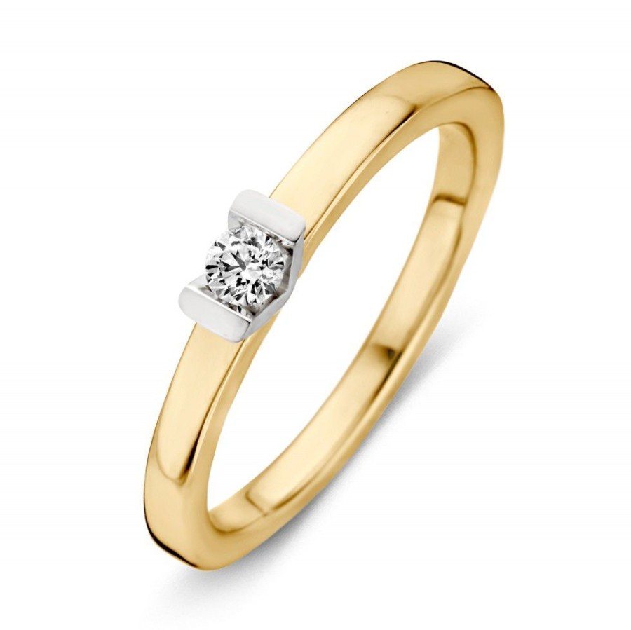 Ringen Excellent Jewelry | Ring Bicolor Briljant 0.10 Crt.