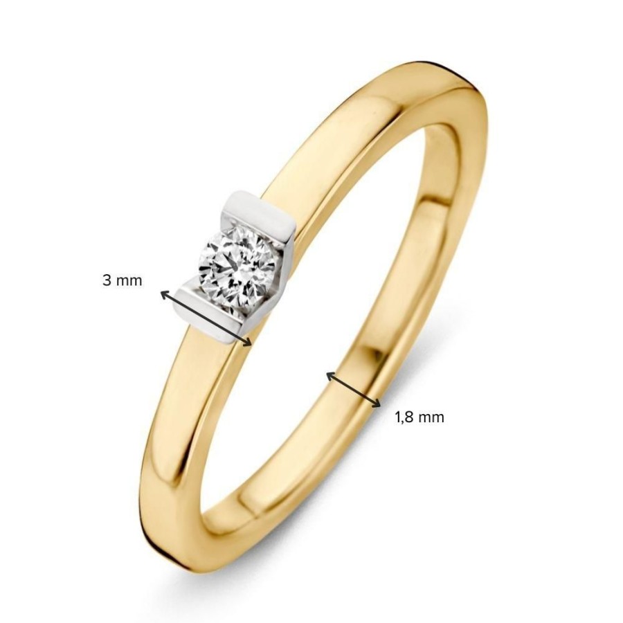 Ringen Excellent Jewelry | Ring Bicolor Briljant 0.10 Crt.