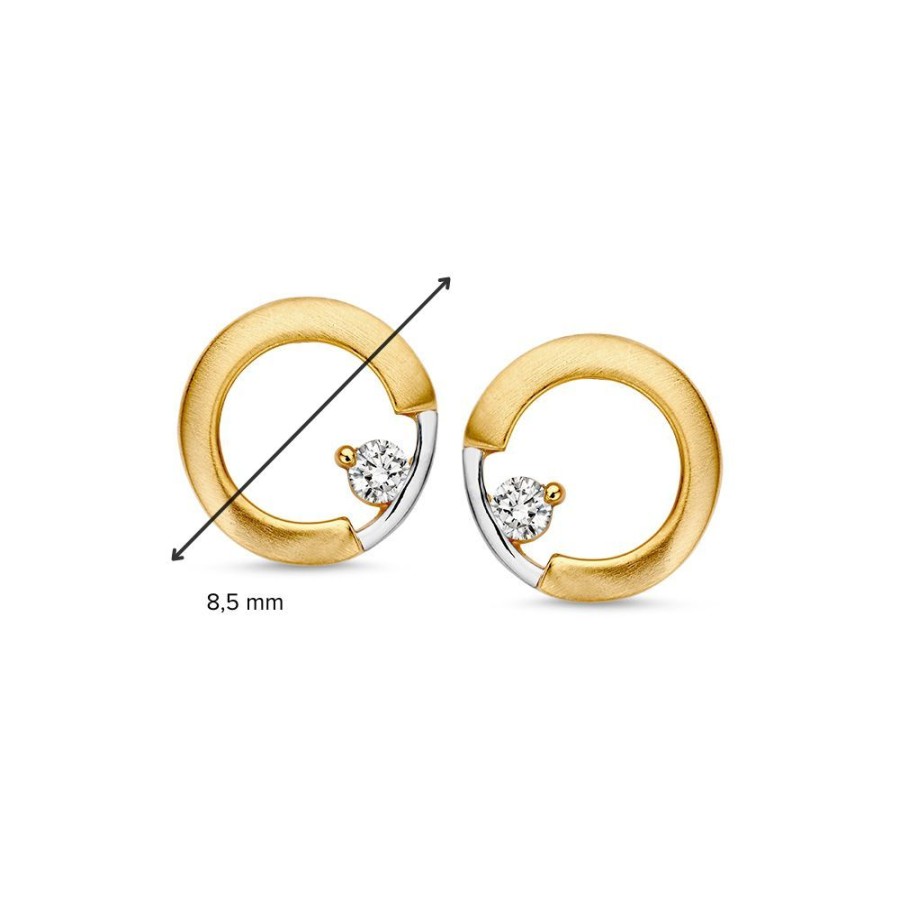 Oorbellen Excellent Jewelry | Oorstekers Bicolor Zirkonia