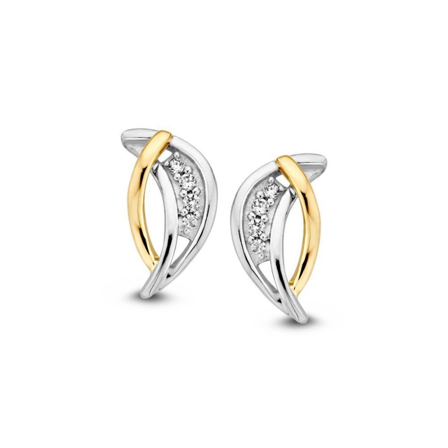 Oorbellen Excellent Jewelry | Oorstekers Bicolor Zirkonia