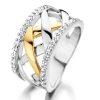 Ringen Excellent Jewelry | Ring Zilver/Goud Zirkonia