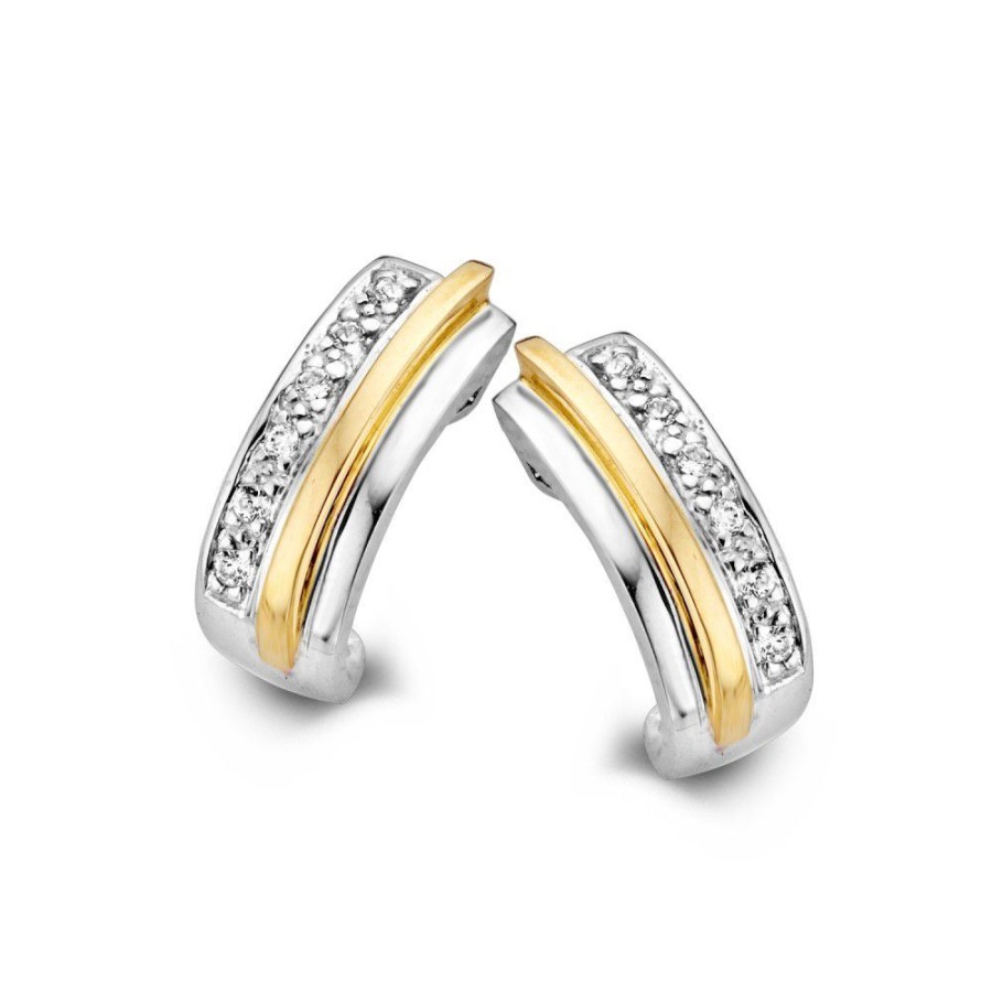 Oorbellen Excellent Jewelry | Oorstekers Bicolor Zirkonia