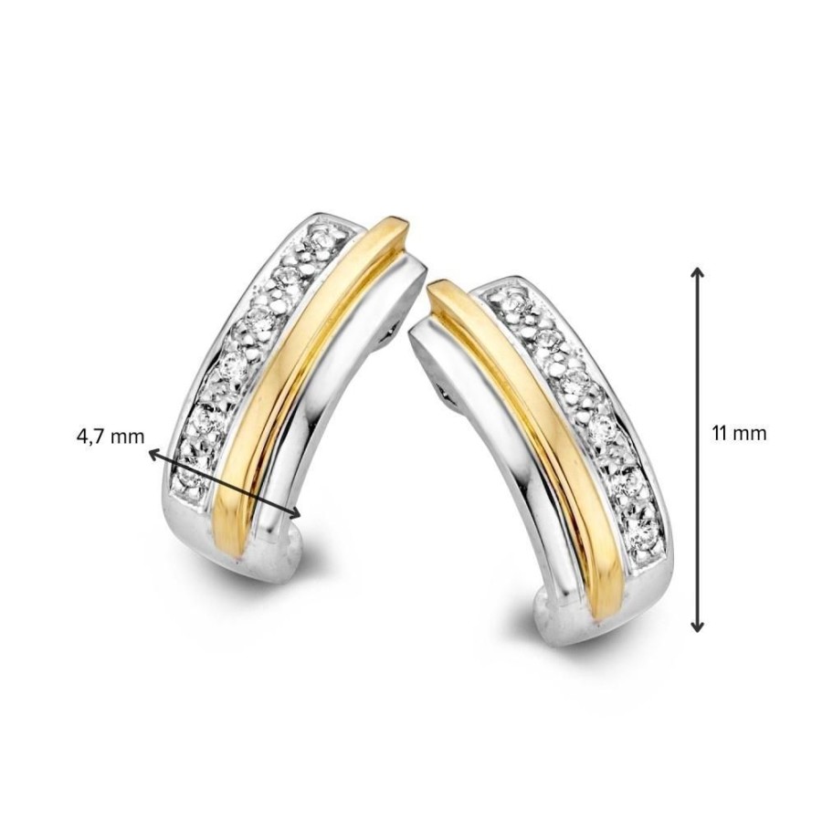 Oorbellen Excellent Jewelry | Oorstekers Bicolor Zirkonia