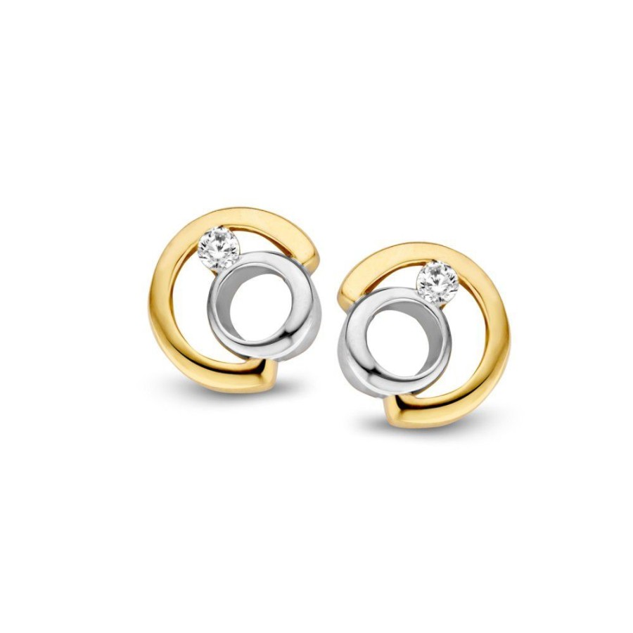 Oorbellen Excellent Jewelry | Oorstekers Bicolor Zirkonia