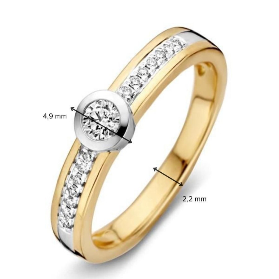 Ringen Excellent Jewelry | Ring Bicolor Briljant 0.26 Crt.