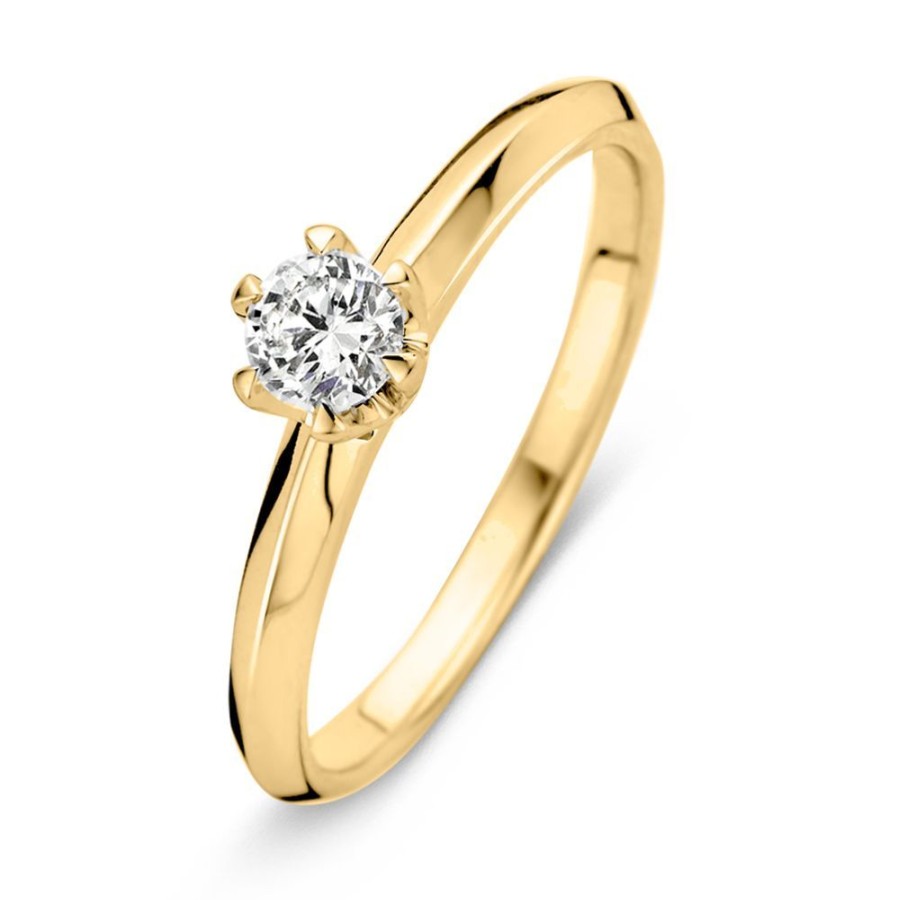 Ringen Excellent Jewelry | Ring Geelgoud Briljant 0.30 Crt.